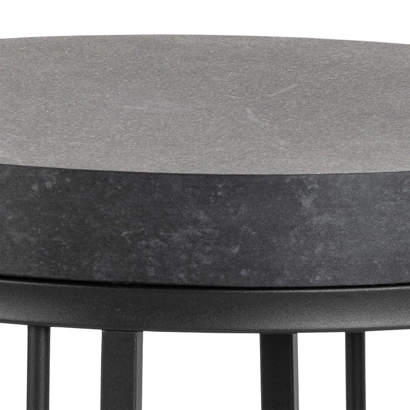 Strington Round Bedside Table 1 Shelf in Matt Black