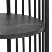 Strington Round Bedside Table 1 Shelf in Matt Black