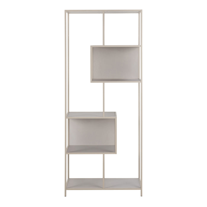 Seaford Tall Grey Metal Bookcase with 5 Shelves