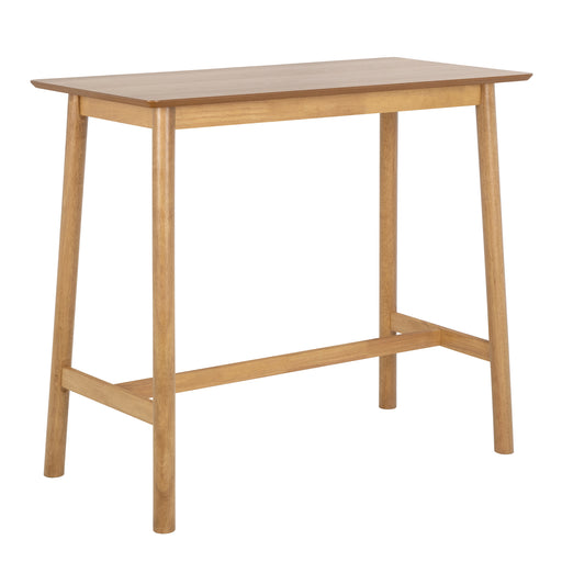 Barlow Bar Table in Matt Oak Included 2 Barlow Bar Stool Without Back in Matt Oak