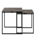Katrine Square Coffee Table Set in Ceramic Black