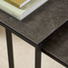 Katrine Square Coffee Table Set in Ceramic Black