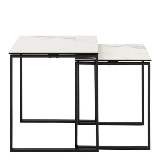 Katrine Square Coffee Table Set in Ceramic White