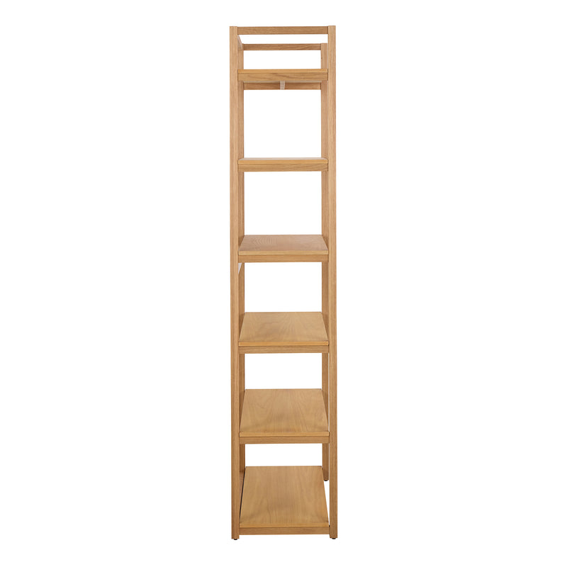 Ludza Rectangular Bookcase With 6 Shelves in Oak