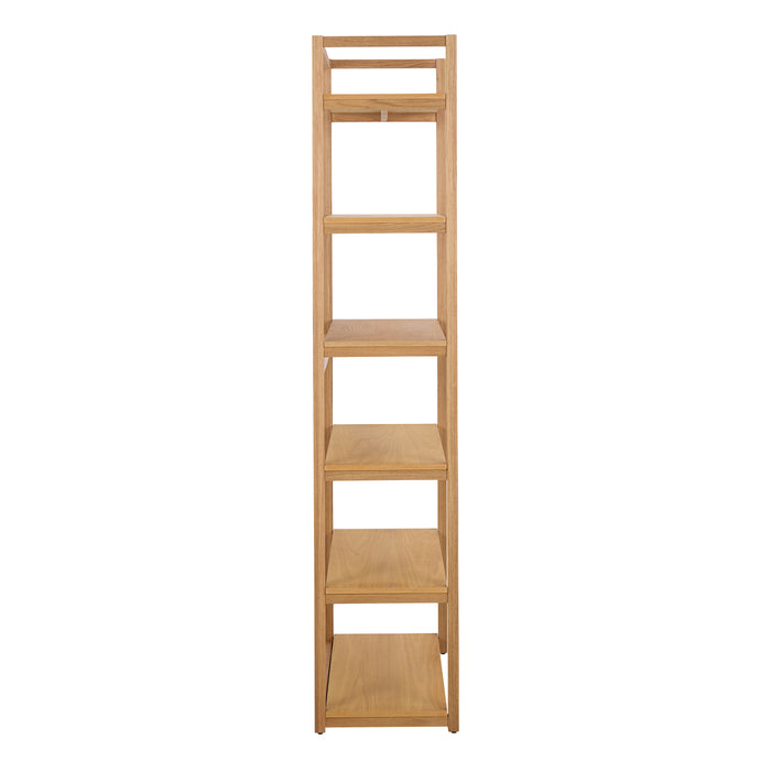 Ludza Rectangular Bookcase With 6 Shelves in Oak