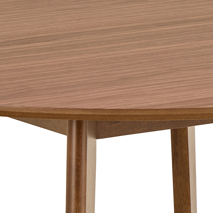 Roxby Round Dining Table in Walnut 105x76cm Included 4 Roxby Dining Chairs in Walnut