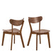 Roxby Round Dining Table in Walnut 105x76cm Included 4 Roxby Dining Chairs in Walnut