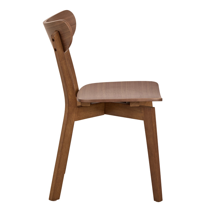 Roxby Round Dining Table in Walnut 105x76cm Included 4 Roxby Dining Chairs in Walnut