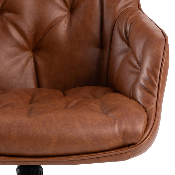 Erik Gas Lift Desk Chair in Brandy PU