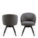 Darlene Dining Chair with Armrest and Swivel Function in Grey