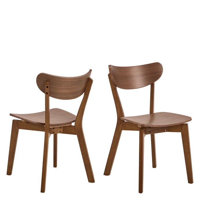 Roxby Round Dining Table in Walnut 120x76cm Included 4 Roxby Dining Chairs in Walnut
