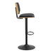 Owen Swivel Bar Stool With Height Adjustable Function in Matt Black