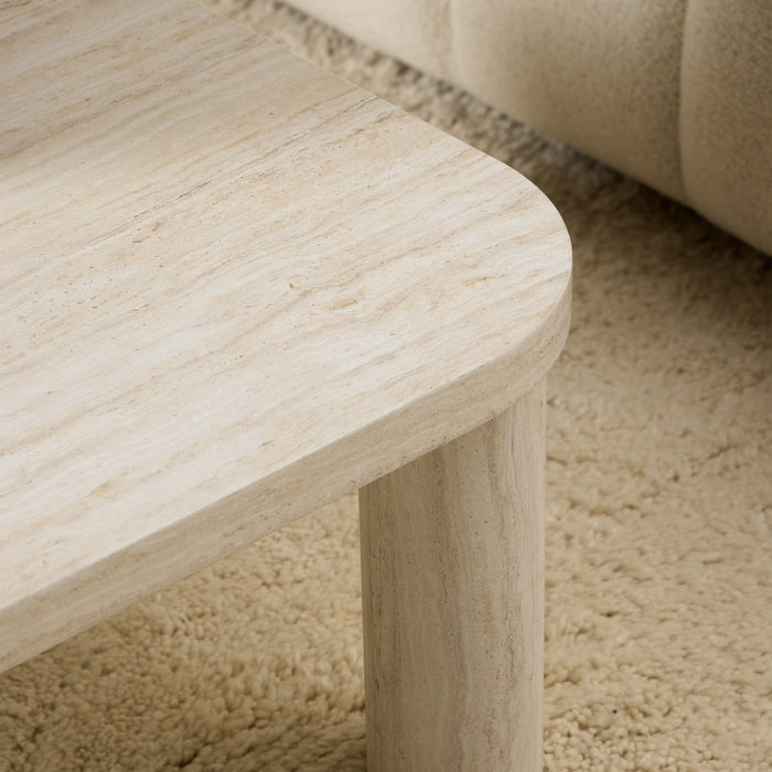 Solano Square Coffee Table in Light Travertine 60 x 60 cm
