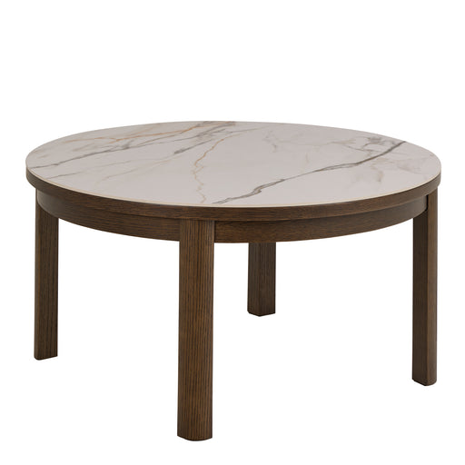 Southampton Round Coffee Table in Cream Ceramic 90x45cm