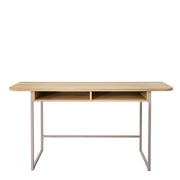 Darlington Console Table With 2 Open Shelves and Oak Top