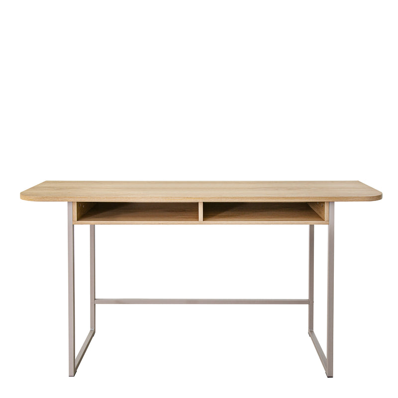 Darlington Console Table With 2 Open Shelves and Oak Top