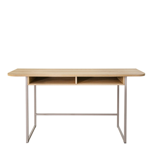 Darlington Console Table With 2 Open Shelves and Oak Top