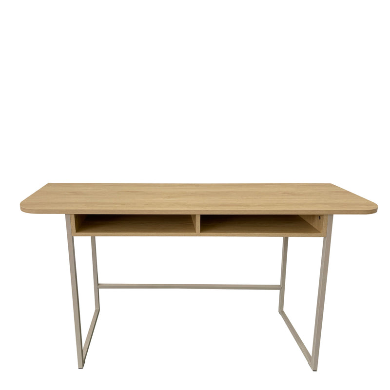 Darlington Console Table With 2 Open Shelves and Oak Top