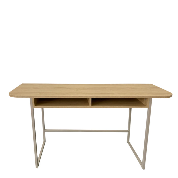 Darlington Console Table With 2 Open Shelves and Oak Top
