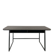 Darlington Console Table With Open Shelf and Oak Top in Black