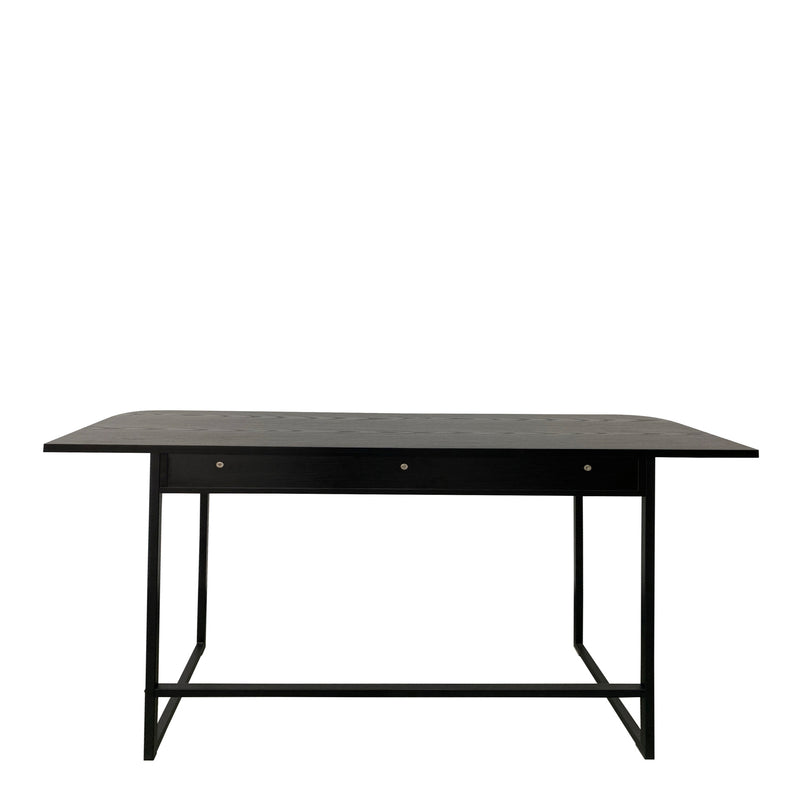 Darlington Console Table With Open Shelf and Oak Top in Black