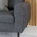 Omaha 3-Seater Sofa in Basel Dark Grey 19 Fabric, Base Matt Black Steel