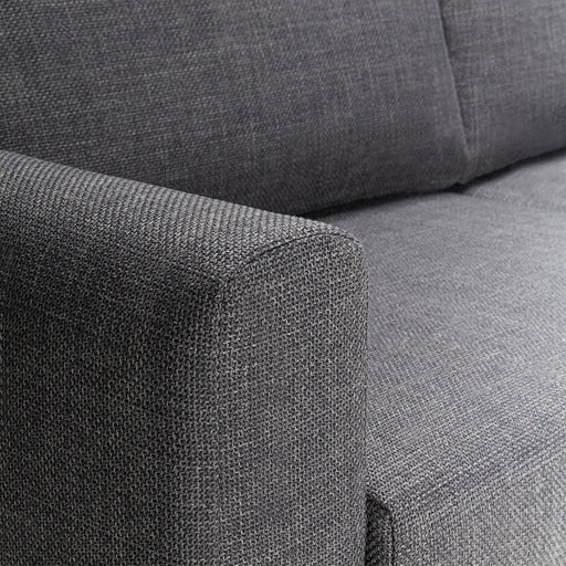 Omaha 2.5-Seater Sofa in Basel Dark Grey 19 Fabric, Base Matt Black Steel