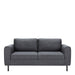 Omaha 2.5-Seater Sofa in Basel Dark Grey 19 Fabric, Base Matt Black Steel