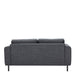 Omaha 2.5-Seater Sofa in Basel Dark Grey 19 Fabric, Base Matt Black Steel