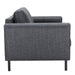 Omaha 2.5-Seater Sofa in Basel Dark Grey 19 Fabric, Base Matt Black Steel