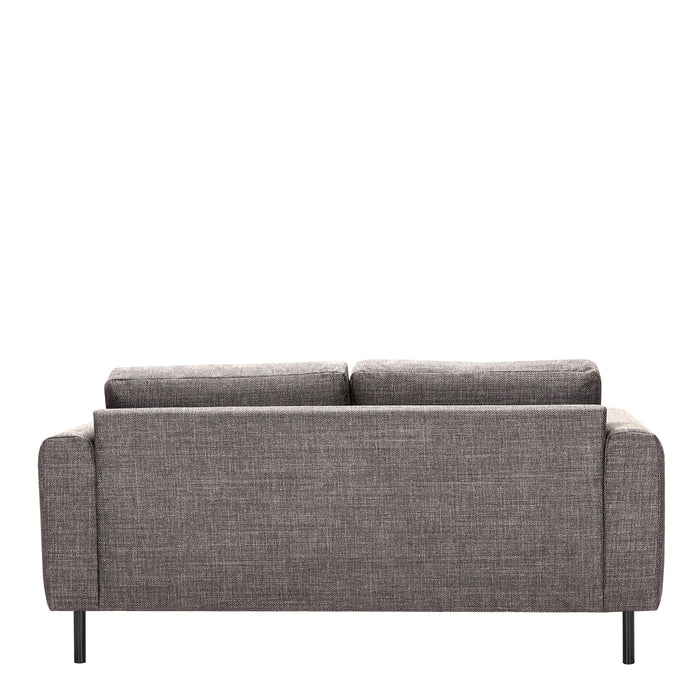 Omaha 2.5-Seater Sofa in Basel Light Grey Brown 34 Fabric, Base Matt Black Steel