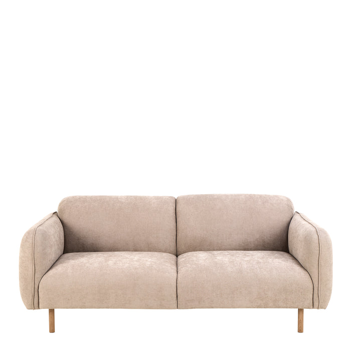 Westham 2-Seater Sofa in Fay Beige 05 Fabric, Base in Matt Oak