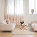Westham 2-Seater Sofa in Fay Beige 05 Fabric, Base in Matt Oak