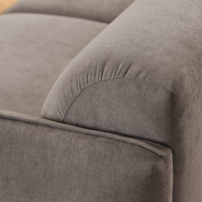 Westham 3-Seater Sofa in Fay Fabric Dusty Brown 21 Fabric, Base in Matt Oak