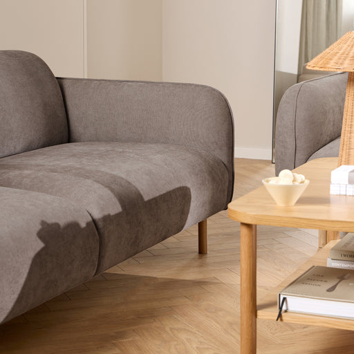 Westham 2+3-Seater Sofa in Fay Fabric Dusty Brown 21 Fabric, Base in Matt Oak