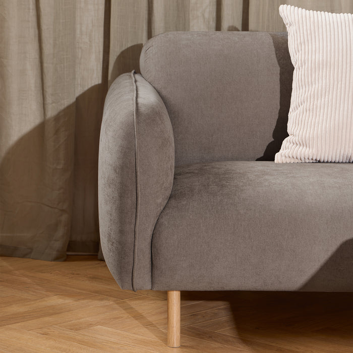 Westham 2-Seater Sofa in Fay Fabric Dusty Brown 21 Fabric, Base in Matt Oak