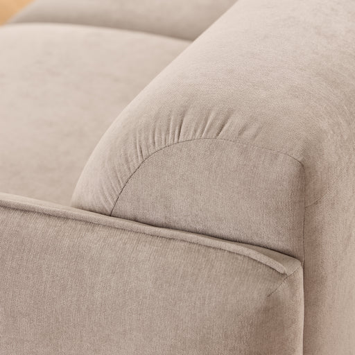 Westham 3+3-Seater Sofa in Fay Beige 05 Fabric, Base in Matt Oak