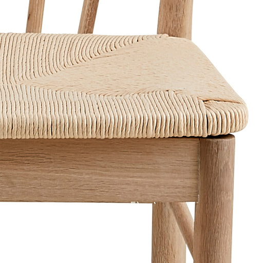 I_Duncan Round Dining Table in White Oak Included 4 Cassandra Dining Chair with Armrest in White Oak