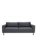 Omaha 3+3-Seater Sofa in Basel Dark Grey 19 Fabric, Base Matt Black Steel