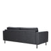 Omaha 3+3-Seater Sofa in Basel Dark Grey 19 Fabric, Base Matt Black Steel
