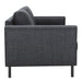 Omaha 3+3-Seater Sofa in Basel Dark Grey 19 Fabric, Base Matt Black Steel