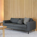 Omaha 3+3-Seater Sofa in Basel Dark Grey 19 Fabric, Base Matt Black Steel