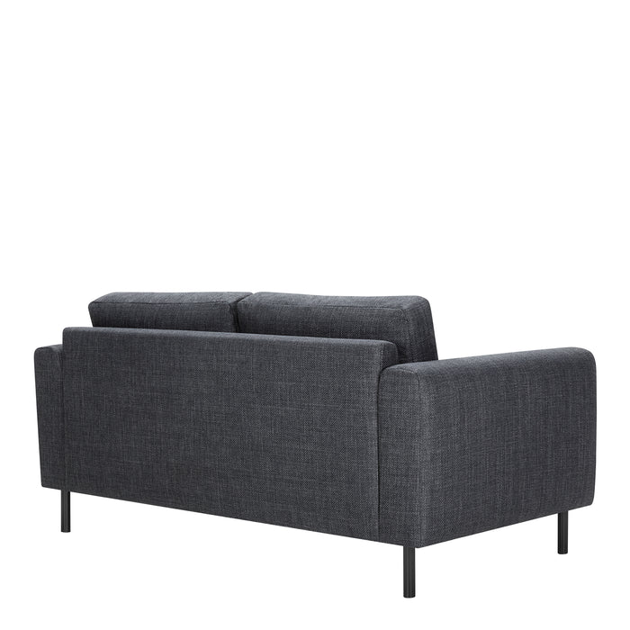 Omaha 2.5+3-Seater Sofa in Basel Dark Grey 19 Fabric, Base Matt Black Steel