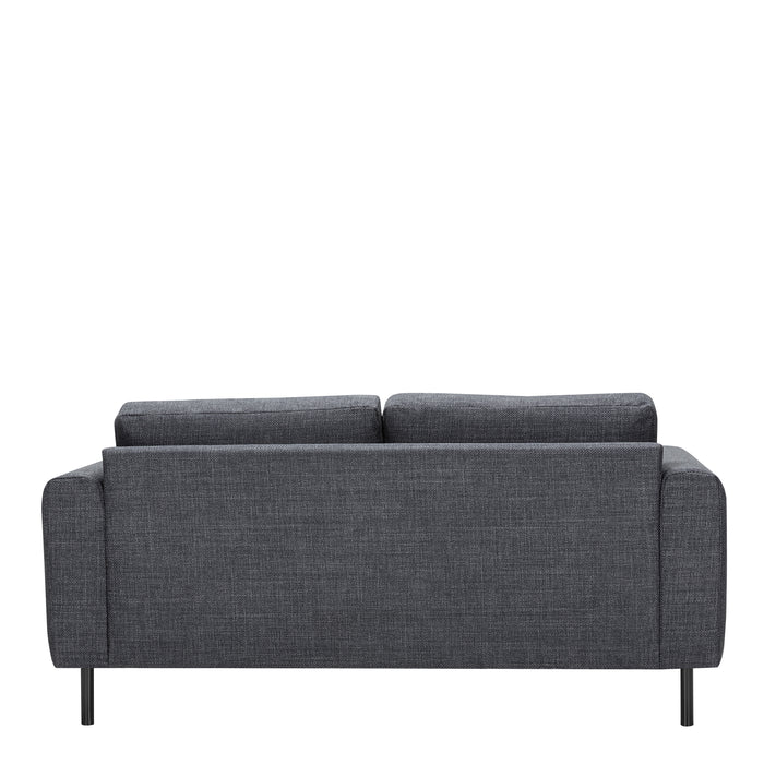 Omaha 2.5+3-Seater Sofa in Basel Dark Grey 19 Fabric, Base Matt Black Steel