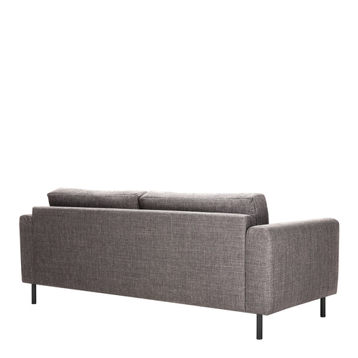 Omaha 2.5+3-Seater Sofa in Basel Light Grey Brown 34 Fabric, Base Matt Black Steel
