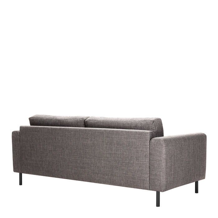 Omaha 2.5+3-Seater Sofa in Basel Light Grey Brown 34 Fabric, Base Matt Black Steel