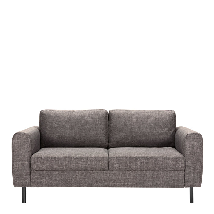 Omaha 2.5+3-Seater Sofa in Basel Light Grey Brown 34 Fabric, Base Matt Black Steel
