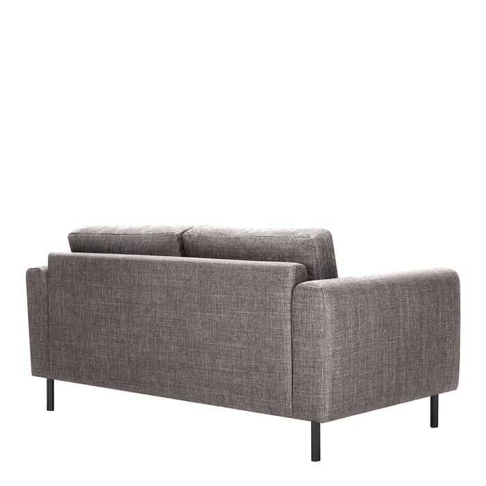 Omaha 2.5+3-Seater Sofa in Basel Light Grey Brown 34 Fabric, Base Matt Black Steel