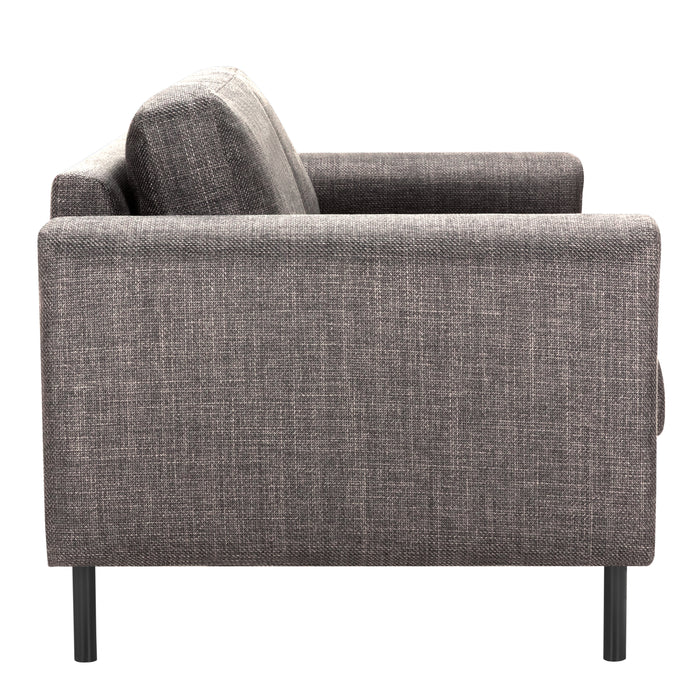 Omaha 2.5+3-Seater Sofa in Basel Light Grey Brown 34 Fabric, Base Matt Black Steel