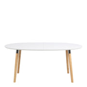 Belina Oval Dining Table in White & Oak